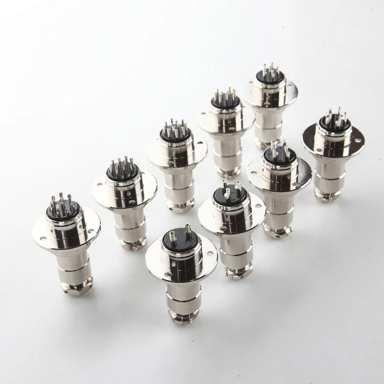 

1PCS AP027 GX20 9/10/12/14/15 Pin Male& Female 20mm Wire Cable Panel Connector with flange Aviation Plug Circular Socket DF20