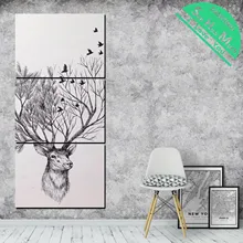 купить! 3 Шт. Олень Абстрактные Картины Wall Art HD Печатные Холст Картины с Картинками Украшения для