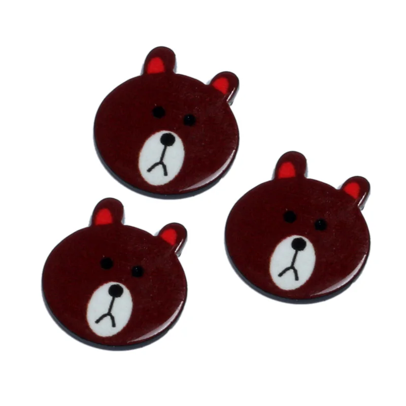 

LF 30Pcs Brown Bear Acrylic Decoration Crafts Beads Flatback Cabochon Scrapbook DIY For Clothes Embellishments Accessories