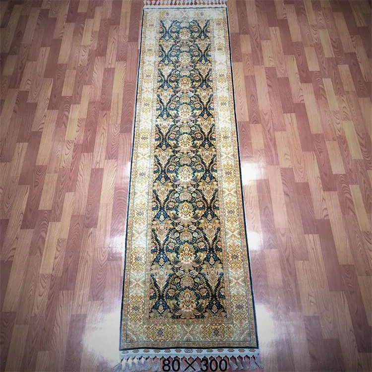 2,5 'x10' длинные шелковые ковры ручной работы, ковер для прихожей, домашний декор, длинный коврик