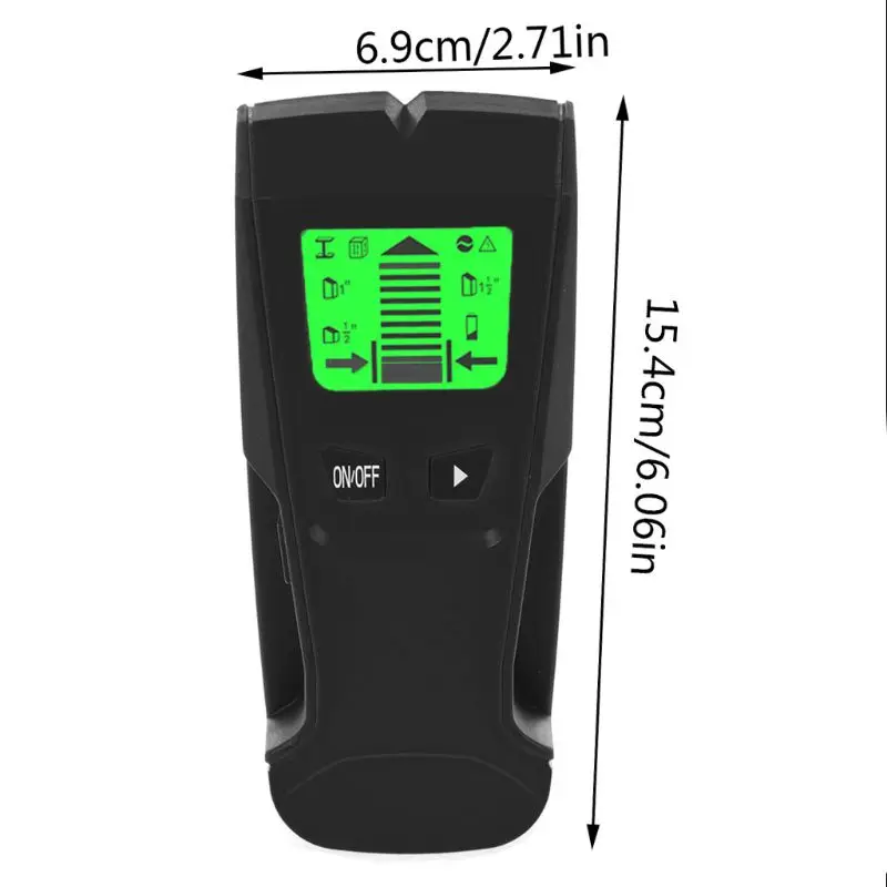 

Black Wall Thickness Gauge Backlight Stud Metal AC Wire Scanner Wall Stud Finder Electronic Auto Calibration Without Battery