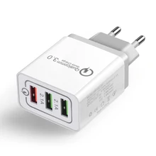 

Proelio 3 Ports Quick Charger QC 3.0 18W USB Charger For iphone 7 8 iPad Samsung S8 Huawei Xiaomi Fast Charger QC3.0 EU/US Plug