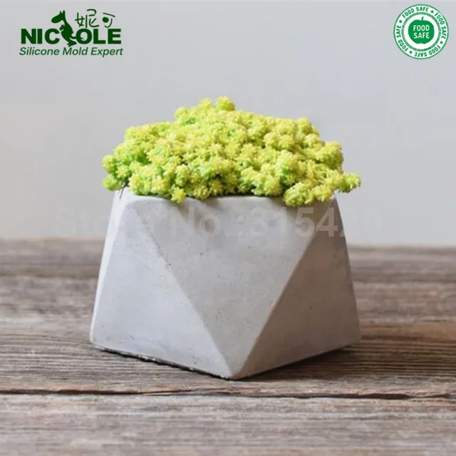 Nicole Silicone Flower Pot Molds Geometric Pots Nicole Silicone Flower Pot Molds Geometric Pots Concrete Cement For Post Vase Mold