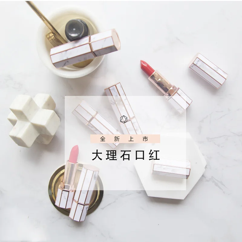 QUEENCHAN Moisturizing Marble Lipstick, Long-Lasting, Waterproof, Non-Fading, High-End Lip Makeup image 3