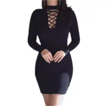 Vestidos Осень Для женщин Платья для женщин на молнии с круглым вырезом пикантные вязаное платье с длинным рукавом облегающее платье пакет хип платье vestidos
