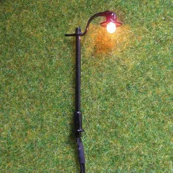 

10 pcs Single Head Garden Light Black Lamppost Miniature Park Patio Lamps 1:150 N Scale 4.5cm 12V