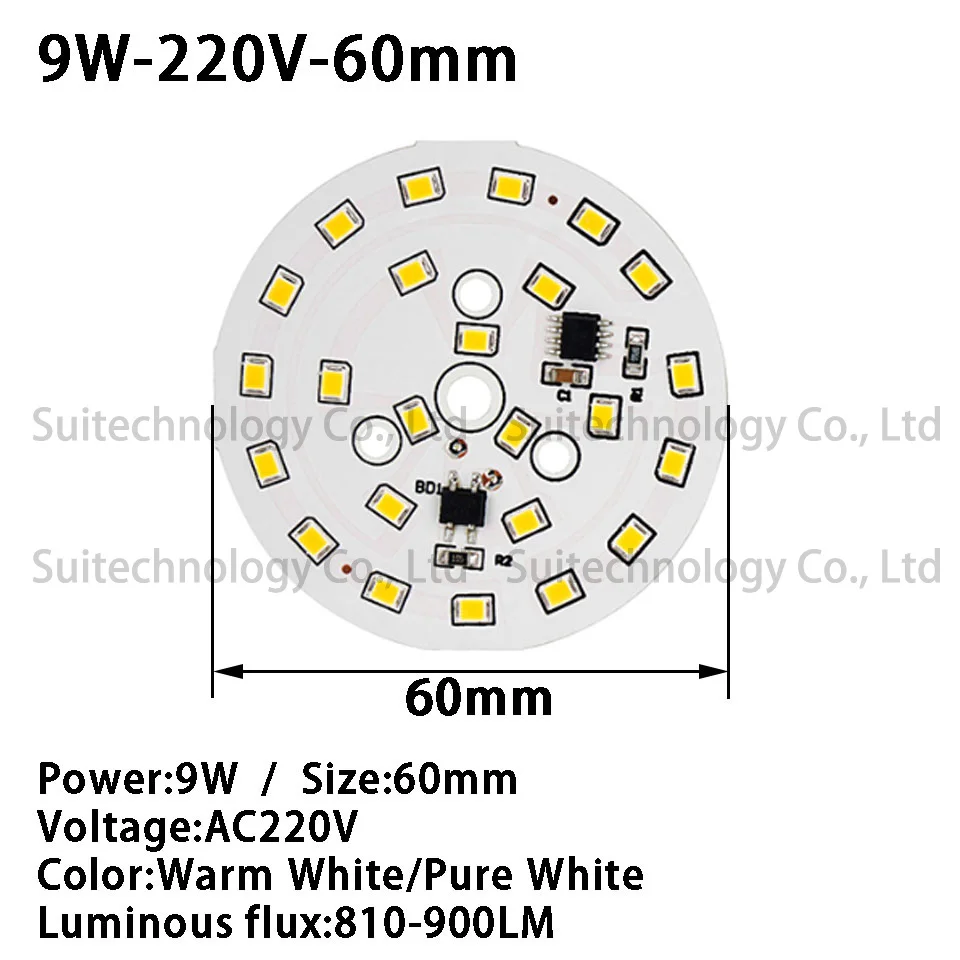 AC220V светодиодный лампы 18 W 15 W 12 W 9 W 7 W 5 W 3 W Светодиодный лампа SMD5730 свет доска Smart IC для DIY потолочный светильник Встраиваемый Spotlight