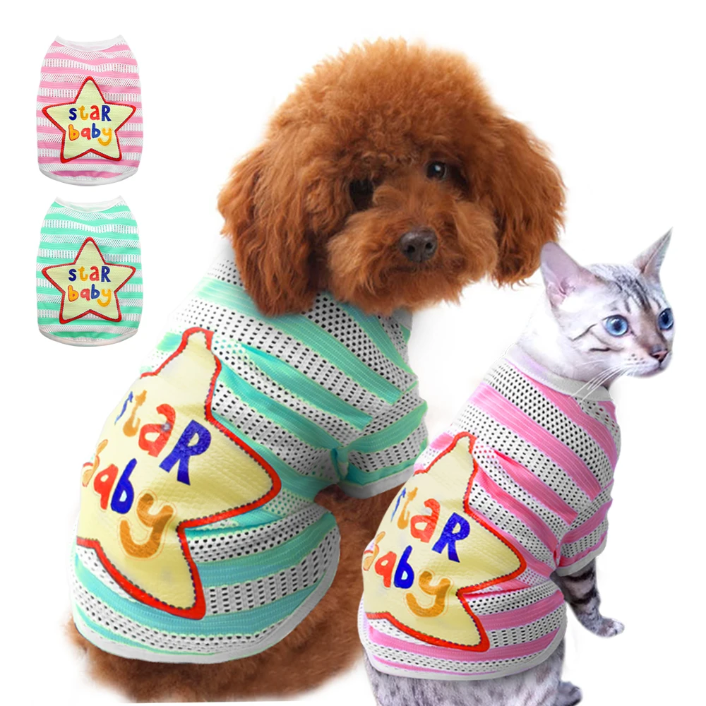 Breathable Dog Vest Cat T Shirt kitten Clothing Pet Clothes Breathable Summer Cat Outfit for Small Dogs Chihuahua Yorkies Pink