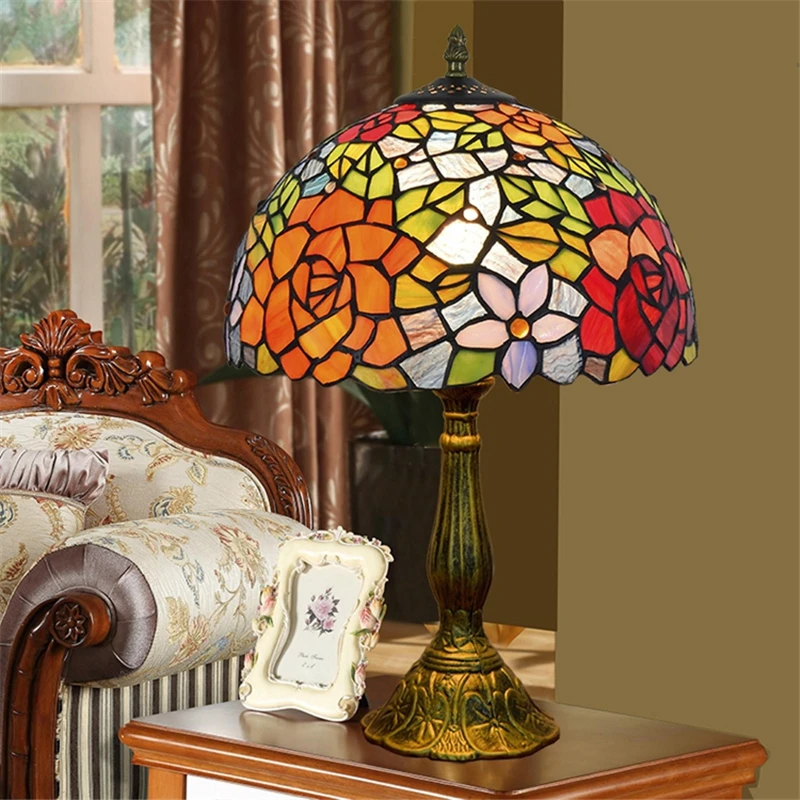 Antique byed art light handmade creative glass mosaic light bar cabinet bedside cashier mediterranean lamps