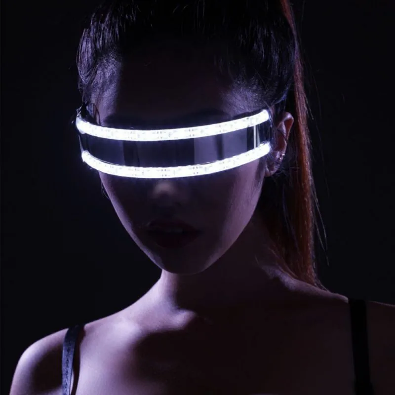 Halloween LED Glasses Mask Luminous Light up Party Mask for Adult Glowing Dance Festival Eye Mask Halloween Costume Decor