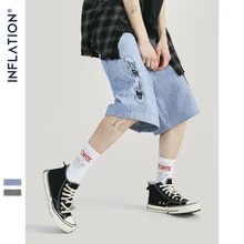 Дизайн, повседневные мужские шорты, летняя уличная одежда, свободные полосатые шорты до колен, модные шорты с принтом на пуговицах 94356SD