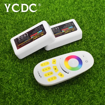 

TSLEEN 2.4G Wireless Mi-Light RF Remote 4-zone WiFi RGBW RGB LED Strip Touch Screen Bulb Downlight Controller Dimmer DC 12V-24V