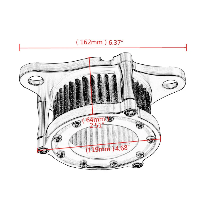 Алюминиевый воздушный фильтр очиститель системы подходит для Harley Sportster 1200 883 медь покрытием