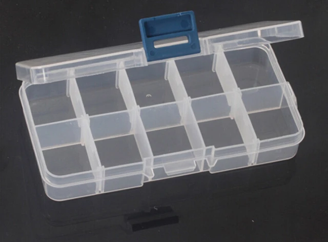 新しいプラスチック10グリッド透明ジュエリーネックレス収納ボックスケースカバーホルダークラフトオーガナイザーコンテナアクセサリー
