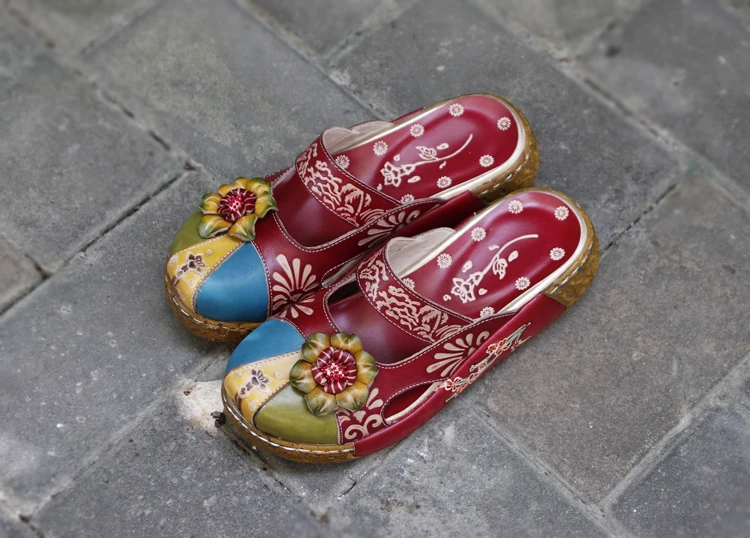 Careaymade/Новинка; обувь ручной работы из воловьей кожи с перфорацией в народном стиле; художественная обувь в стиле ретро mori girl; женские повседневные сандалии