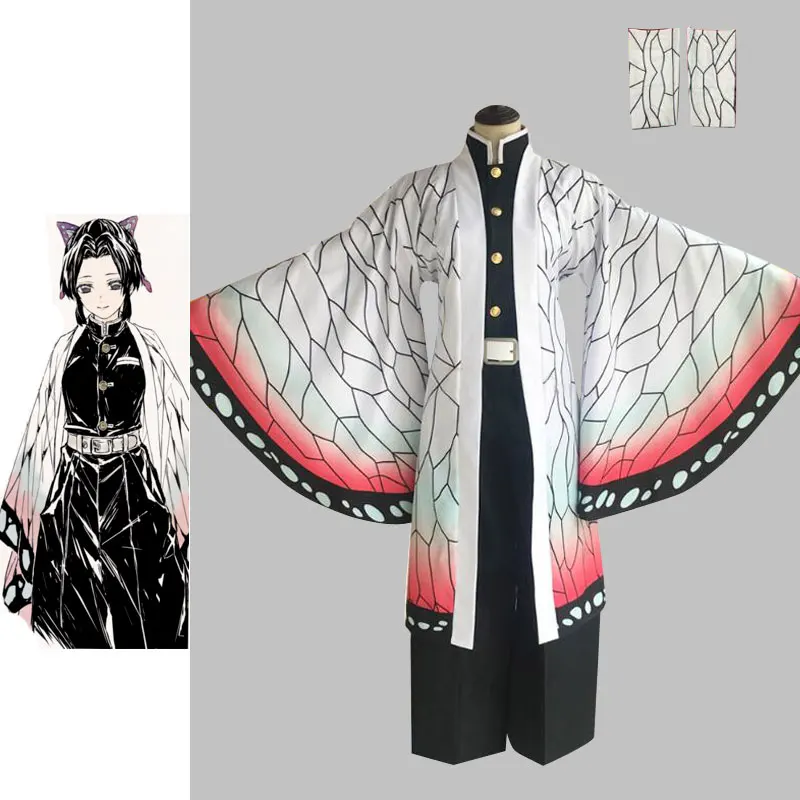 Новый аниме демон Slayer: Kimetsu no Yaiba Косплей Kochou Shinobu Женская японская одежда косплей
