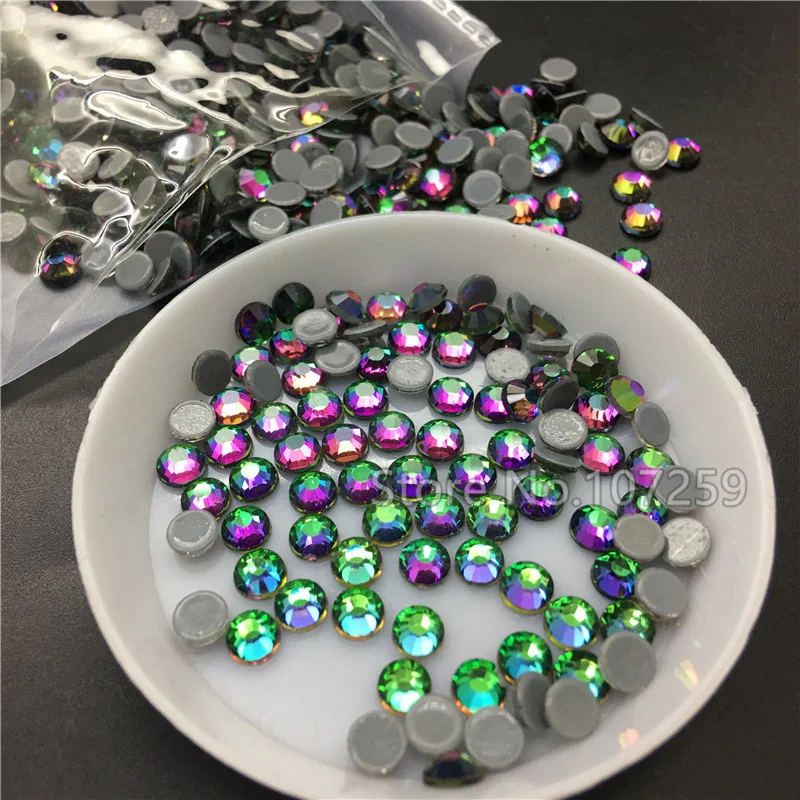 

New Volcano Color Hot fix Rhinestones High Quality Heliotrope Blue Sphinx Iron On Rhinestones For Clothes DMC Glass Crystals