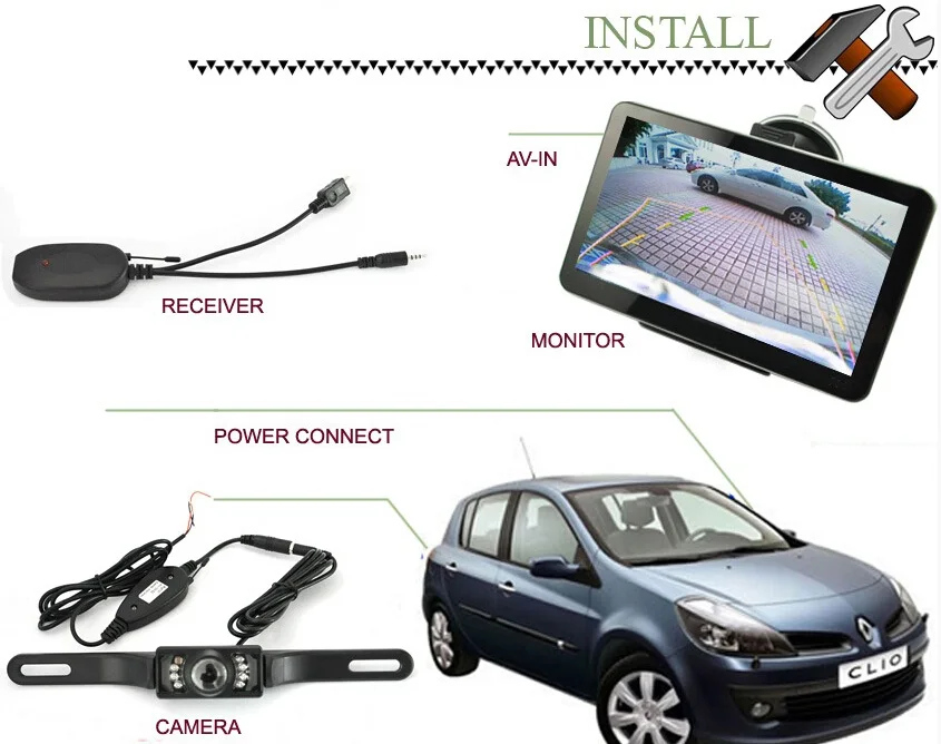 " Автомобильный gps навигатор+ беспроводная камера заднего вида 128 M/8G Bluetooth Hands free AV-IN