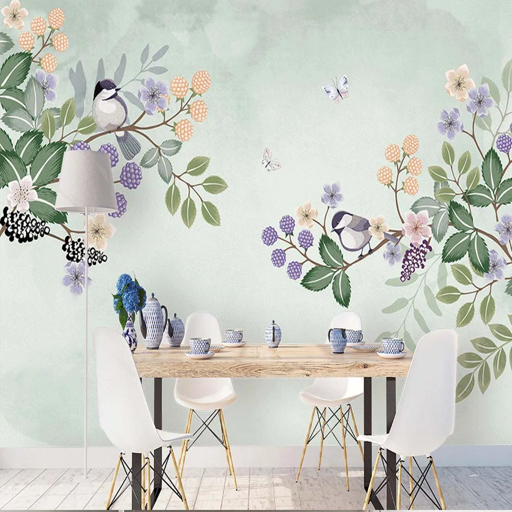 

3D Bird Flower Mural Photo Wallpaper For Living Room Bedroom Home Wall Decorative Custom Any Size Landscape Murals