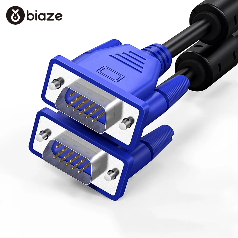 Biaze 1 5 м компьютер мониторы 3 + 6 VGA кабель 1080 P HD 15 булавки штекерным Кабельный