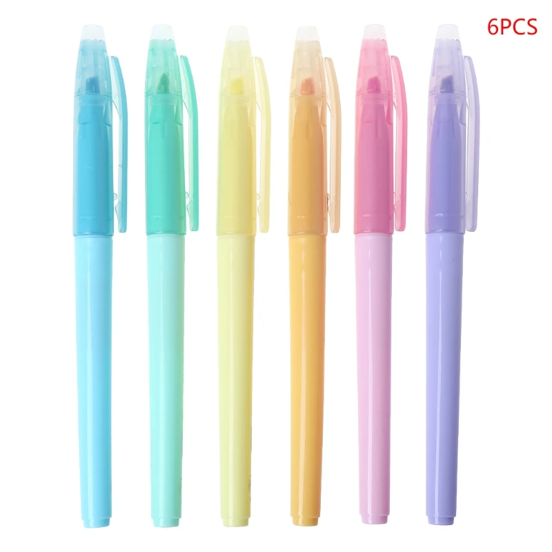 

6 Color Erasable Highlighter Fluorescent Chalk Marker Pen Stationery