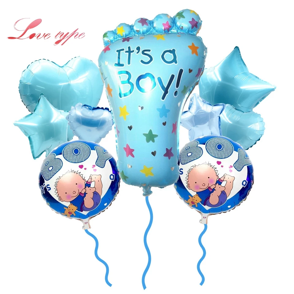 1 комплект/9 шт. это мальчик девочка надувные шары из алюминиевой фольги Детская Игрушка В ванную с днем рождения украшения детский воздушный шар Декор поставки