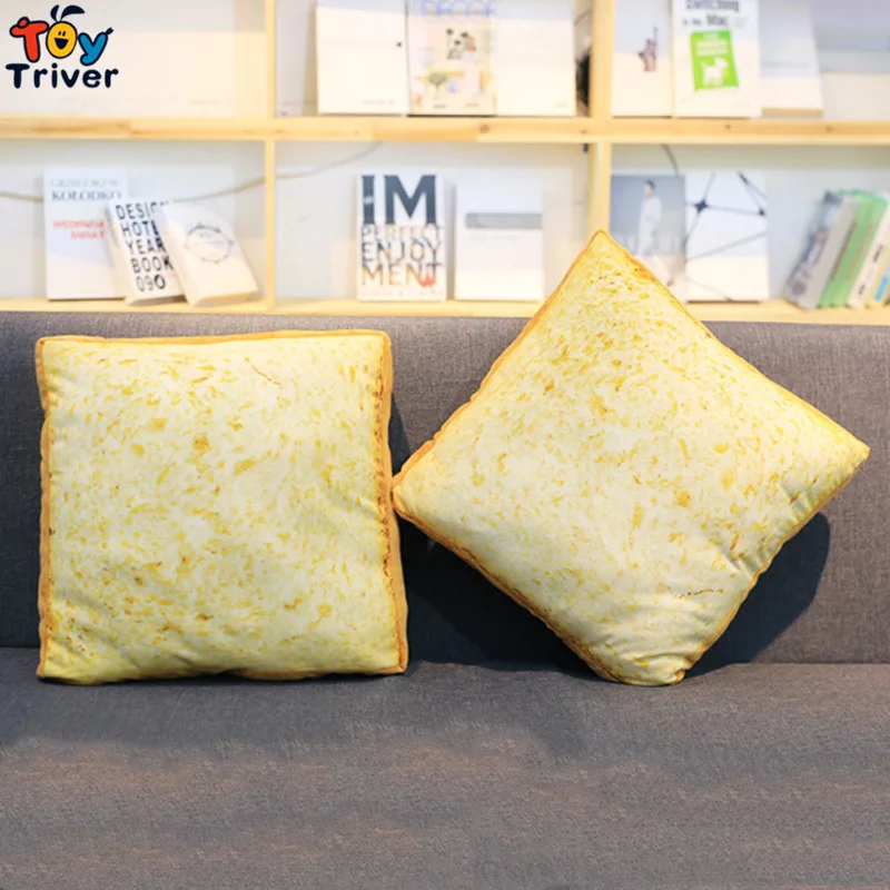

1pc Creative Plush Bread Toast Toy Pillow Cushion Mat Stuffed Toys Pillow Funny Birthday Gift Home Bakery Shop Decoration Triver