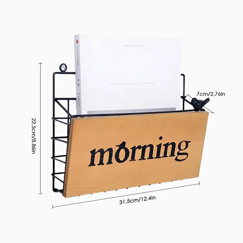 CHFL-الشمال بسيطة جدار شنقا الحديد صحيفة تخزين الرف الإبداعية الطيور الكتب مجلة أصحاب زينة الأزياء