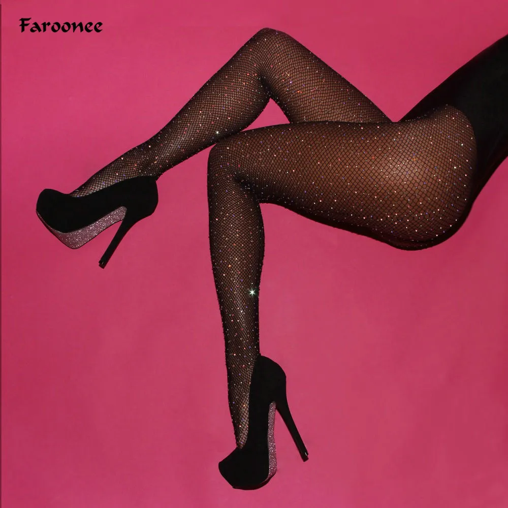 

Women Fishnet Tights Stockings 2019 Fashion Sexy Women Diamond Fish net Thigh-High Stockings Pantyhose Tights cheap sale