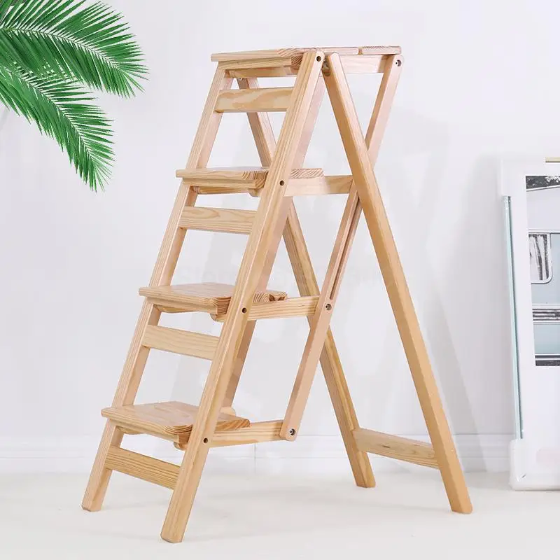 

Folding stools Home space dual-purpose ladder chair Bench solid wood climbing stool cloakroom kitchen step stool