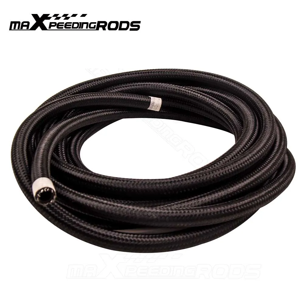 20 Feet 8 AN 8AN AN8 Black Nylon Braided Fuel /Oil/ Gas Line Hose 1000