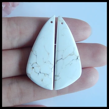 

Birthday gift,Semi-precious stones,Natural Howlite fashion woman Earring pair,39x14x4mm,6.6g