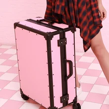 Ретро высококлассный дизайн 20/24 дюймов прочный и крепкий чемодан для посадки на колесиках для путешествий водонепроницаемый багаж на колёсиках круглый кошелек на молнии