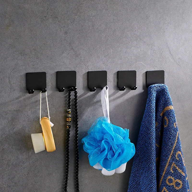 Серебряный золотой матовый черный крючок для халата, алюминиевый одинарный двойной держатель для полотенец, аксессуары для ванной комнаты, крючки для одежды