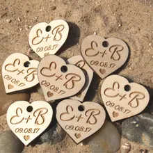 50 шт. Свадебные Ярлыки-Свадебные сувениры деревенские-деревянные сердца-Свадебные бирки-Заказные Ярлыки-деревянные Тэги