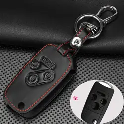 Jingyuqin сумка для ключей автомобиля Чехол кожаный брелок вход для Honda Accord Civic Pilot 3 кнопки + брелок