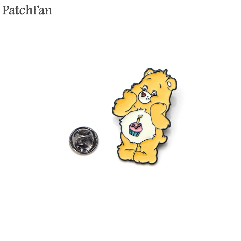 Patchfan уход медведь цинк галстук мультфильм забавные булавки рюкзак одежда броши для мужчин и женщин шляпа Декоративные значки медали A1107