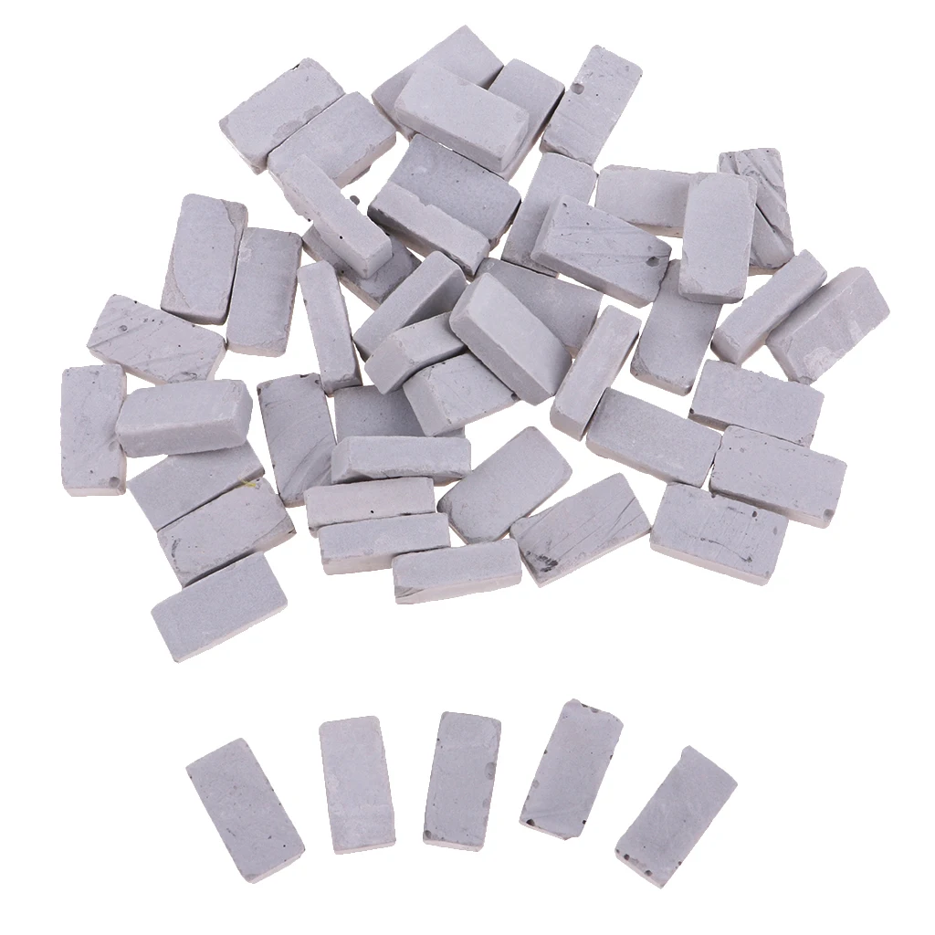 Realistic 1/16 Miniature Gray Brick Model for Sand Table Building 1.7x0.9cm