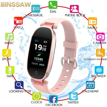 

Bluetooth Waterproof S3 Smart Watch color Screen Fashion Women Ladies watches Heart Rate Smartwatch Smartband For Android IOS