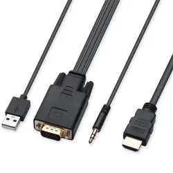 Мужчина HDMI к аудио кабель VGA Питание с HDCP Поддержка 1080 P для PS3 X360 коробка проекторы Аудио HDMI Кабель-адаптер