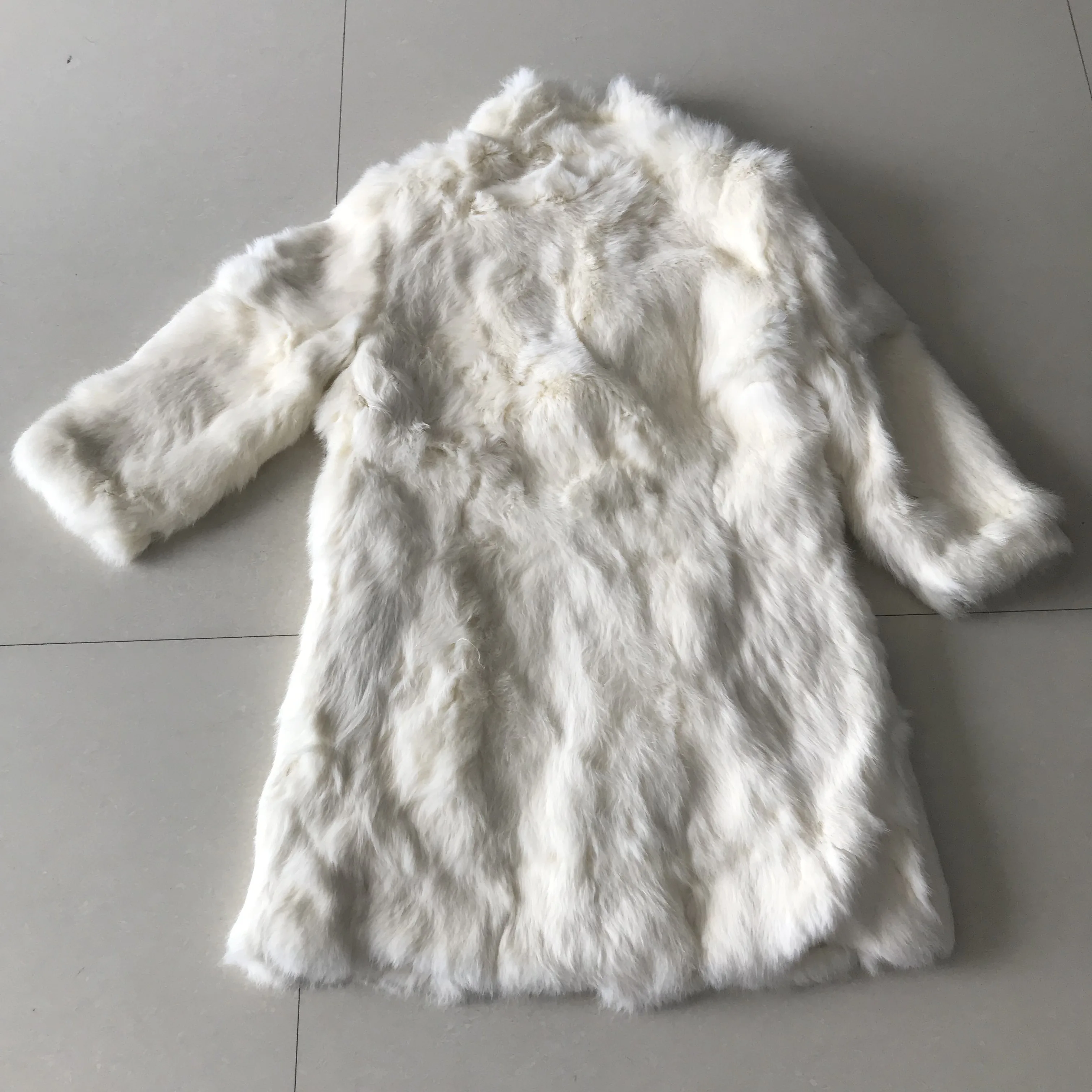 

Real Fur Coat Genuine Rabbit Fur Jacket Natural Fur Overcoat kc001