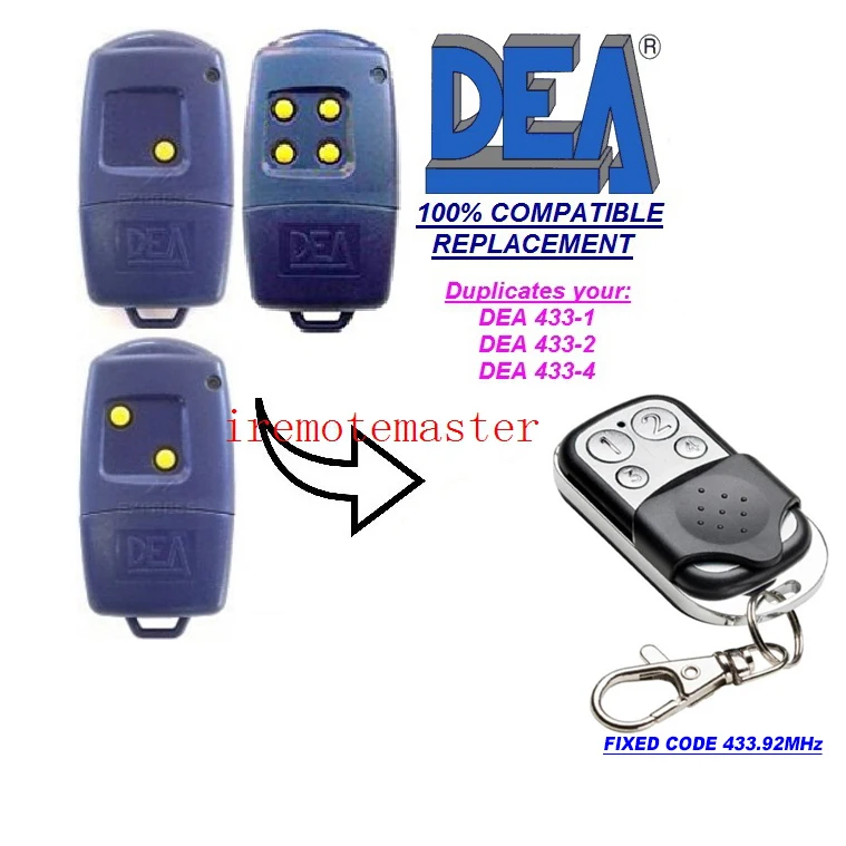 

For DEA 433-1,433-2,433-4 garage door remote replacement
