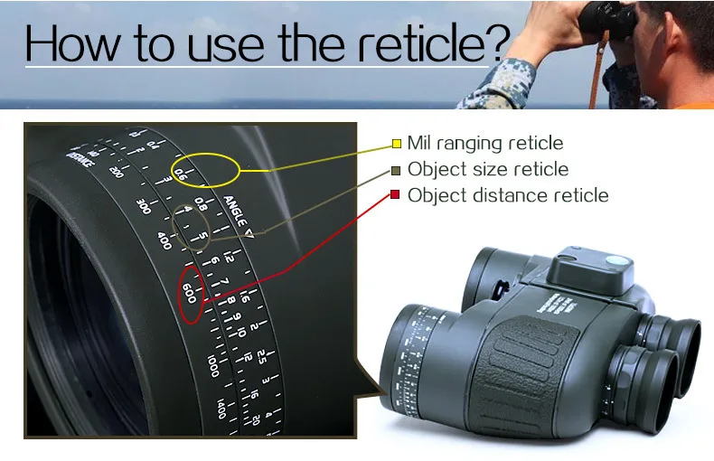 Бинокулярный профессиональный военный дальномер 10x50 Тактический морской бинокль телескоп с большим зумом мощный бинокль