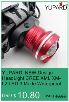 YUPARD XM-L T6 Масштабируемые Увеличение/уменьшение зума из регулировки Фары головного светильник велосипеда светильник Многофункциональный Спорт на открытом воздухе кемпинг рыбы AAA/18650