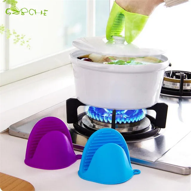 1pcs high temperature silicone insulated gloves anti slip ,To prevent