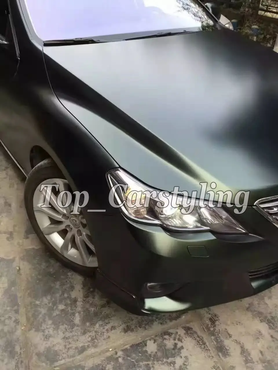 green satin chrome metalallic car wrapping film (2)