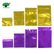 Открытая Ширина 7,5-18 см двусторонняя полноцветная Подарочная сумка с застежкой-молнией, пластиковые упаковочные пакеты, цветная сумка на молнии, цветная фольга, маленькая сумка