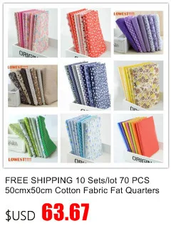 Teramila New Arrivals Colorful Design 7 PCS / Lot 9CMx50CM Sewing Material Cotton Jelly Rolls Strips Plain Fabric Patchwork