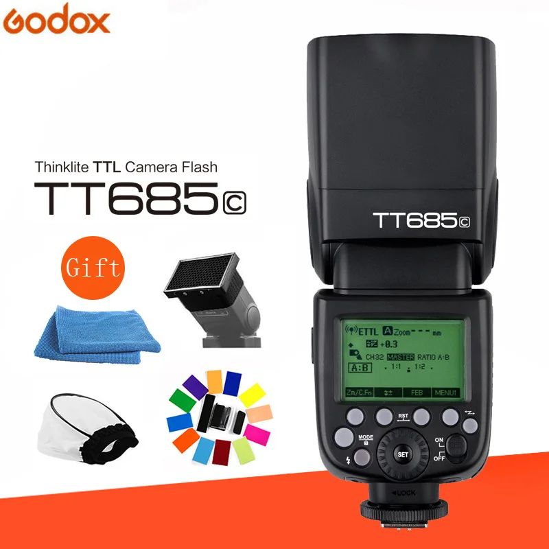 Godox TT685C Вспышка Speedlite Высокоскоростная синхронизация внешняя TTL для Canon EOS 1100D 1000D 7D
