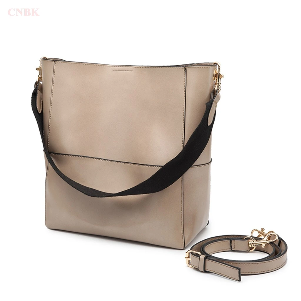 

Simple Handbags Shoulder Bag Big Retro Soft Leather Vertical Bucket Bag Large Capacity Fashion Atmosphere Handbag Wholesale